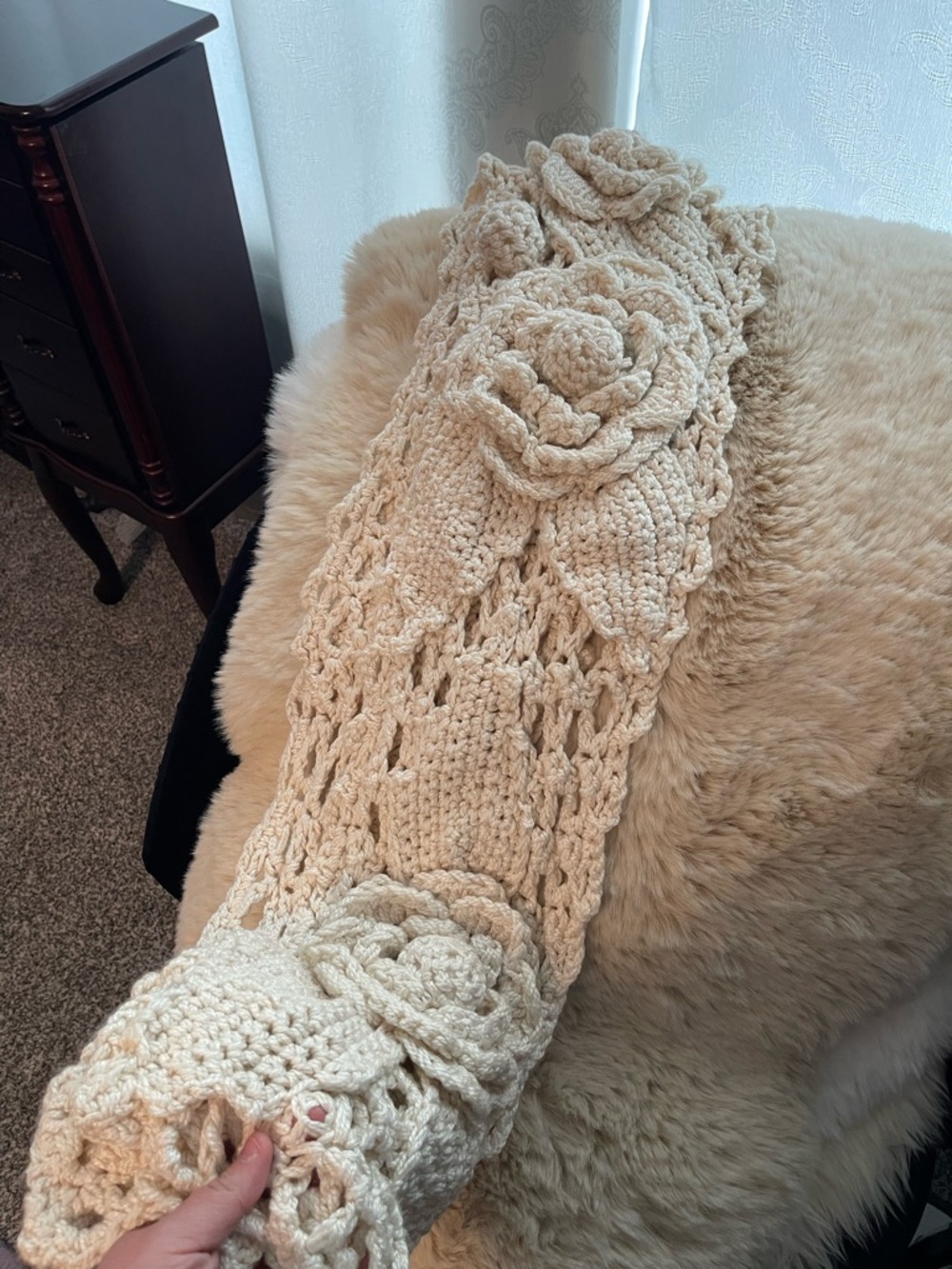 Handmade Crochet Floral scarf